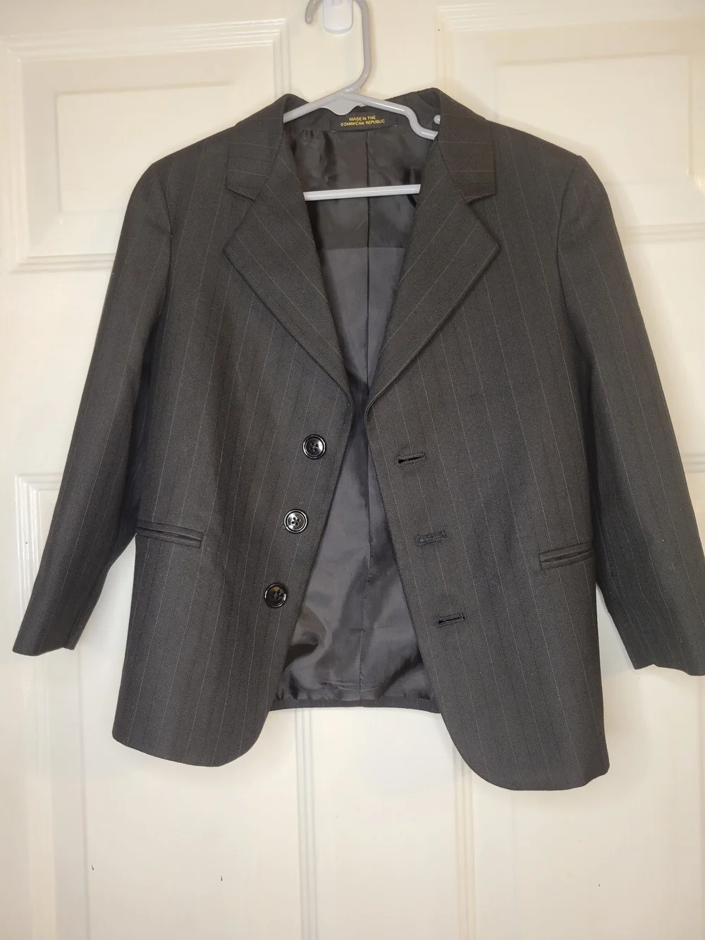 Gray Pinstripe Van Heusen Blazer - Classic Three-Button Suit Jacket